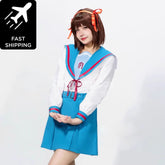 【In Stock】Anime The Melancholy of Haruhi Suzumiya Cosplay Yuki Nagato Cosplay Costume Premium Edition Cosplay Costumes